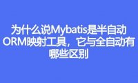 为什么说Mybatis是半自动ORM映射工具,它与全自动的区别在哪里