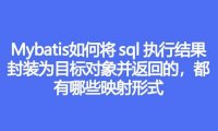 Mybatis 是如何将 sql 执行结果封装为目标对象并返回的,都有哪些映射形式