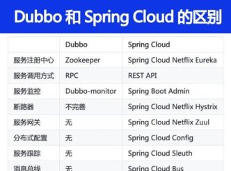 Dubbo 和 Spring Cloud 的区别