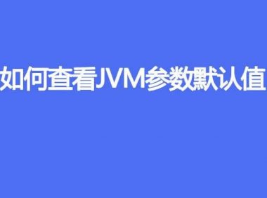 如何查看JVM参数默认值