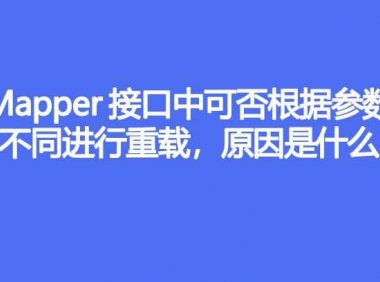 Mapper 接口中可以根据参数不同进行重载吗,原因是什么