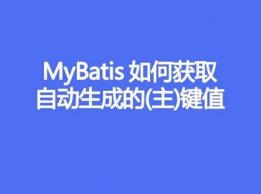 MyBatis 如何获取自动生成的(主)键值