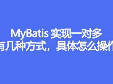 MyBatis 实现一对多有几种方式,具体怎么操作