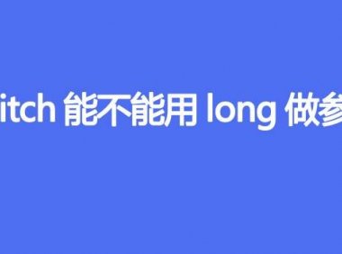 Switch能不能用long做参数