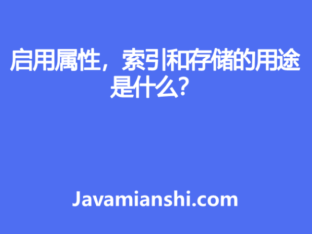 启用属性，索引和存储的用途是什么？